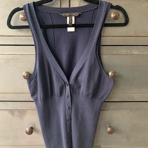BCBGMaxAzaria Navy Silk Blended Vest